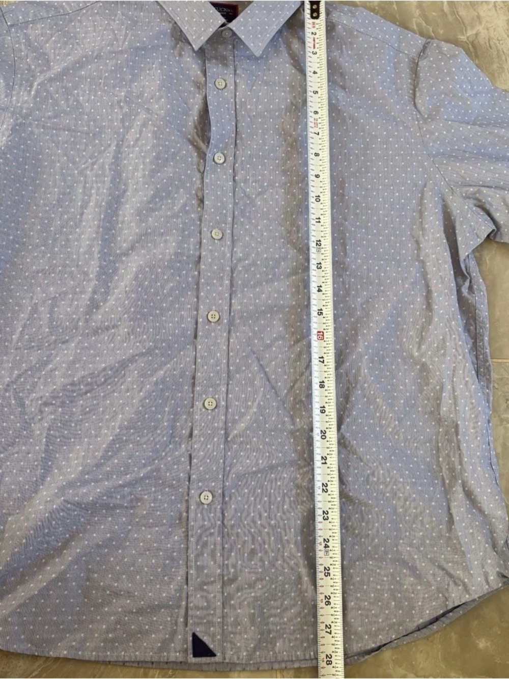 UNTUCKit Mens XL Short Sleeve Button Down Shirt Blue White Cotton Preppy Classic - Picture 4 of 7